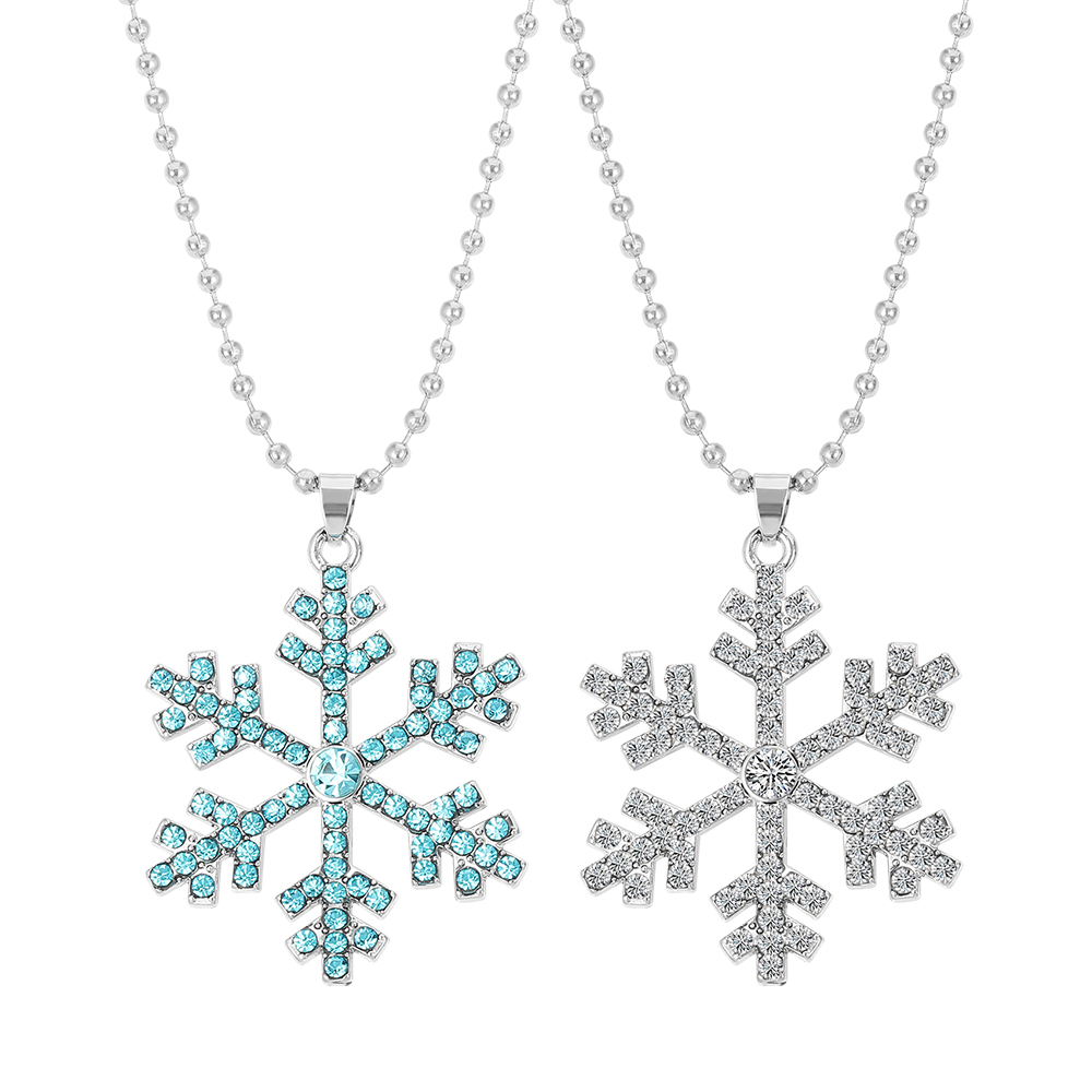 Men Accessories Jewelry - Magical Blue Crystal Snowflake Pendant Necklace