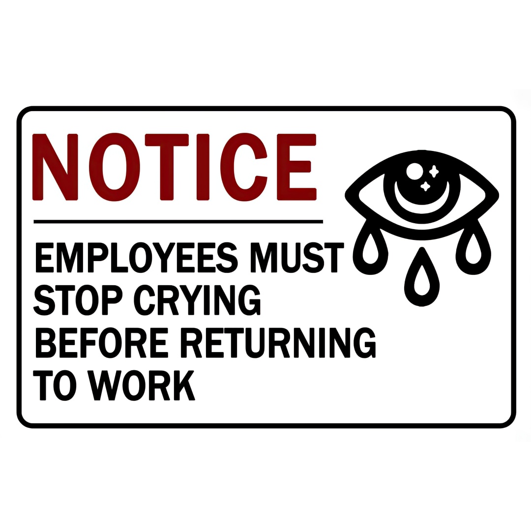 Men'S Accessories Office - Employees Must Stop Crying before Returning