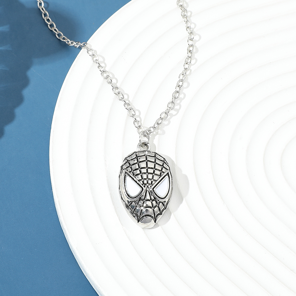 Men Accessories Jewelry - Superhero Spider Man Mask Pendant Necklace