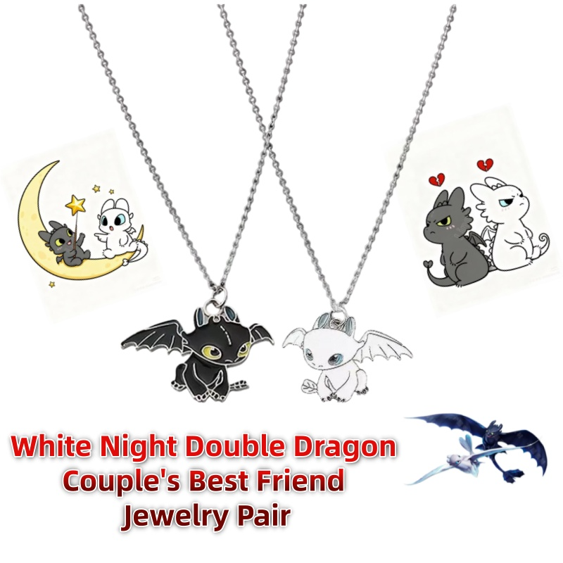 Cartoon White Night Double Dra - Men Accessories Jewelry บทวิจารณ์และราคา