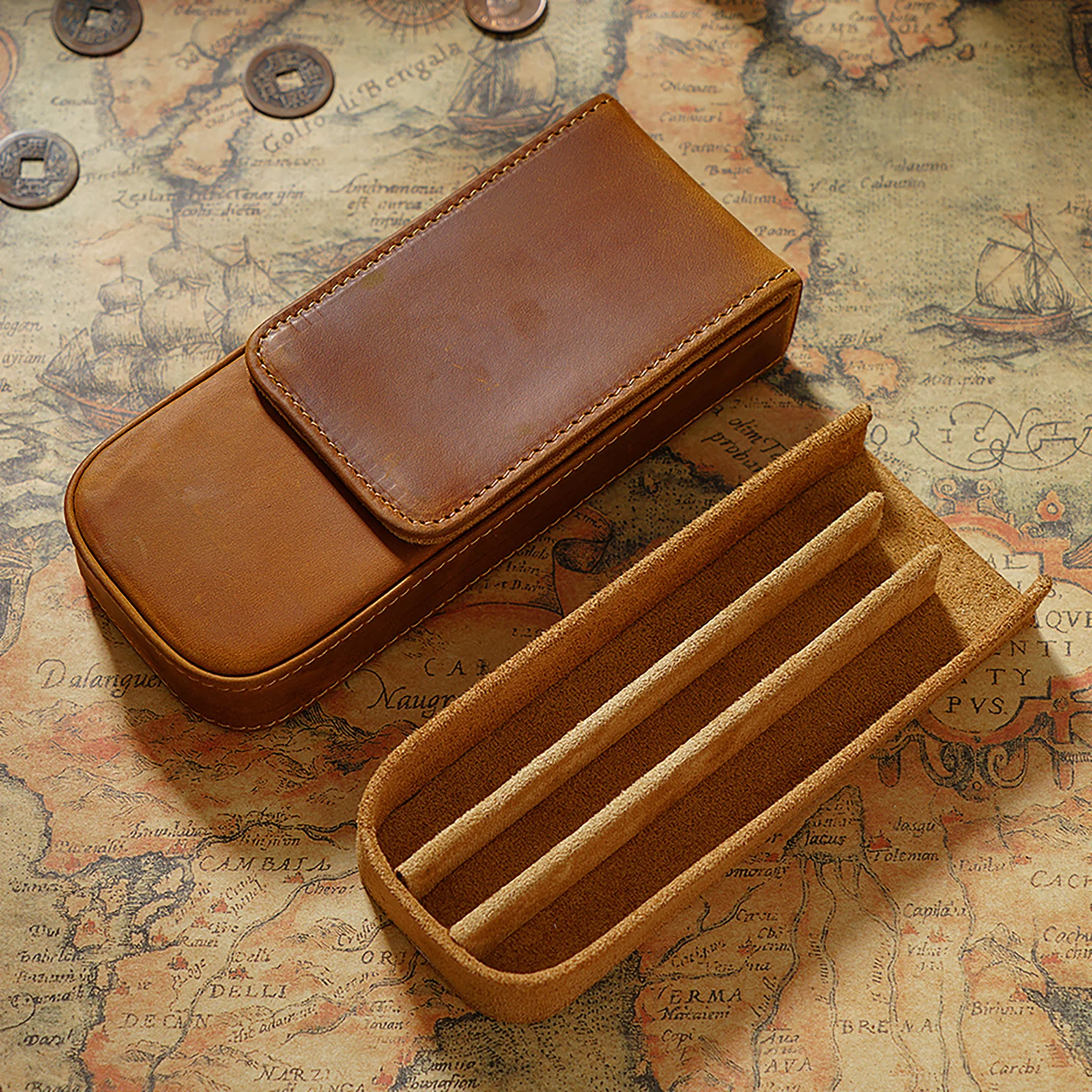 3 Slot Geniue Cowhide Pen Penc - Men Accessories Drawer บทวิจารณ์และราคา