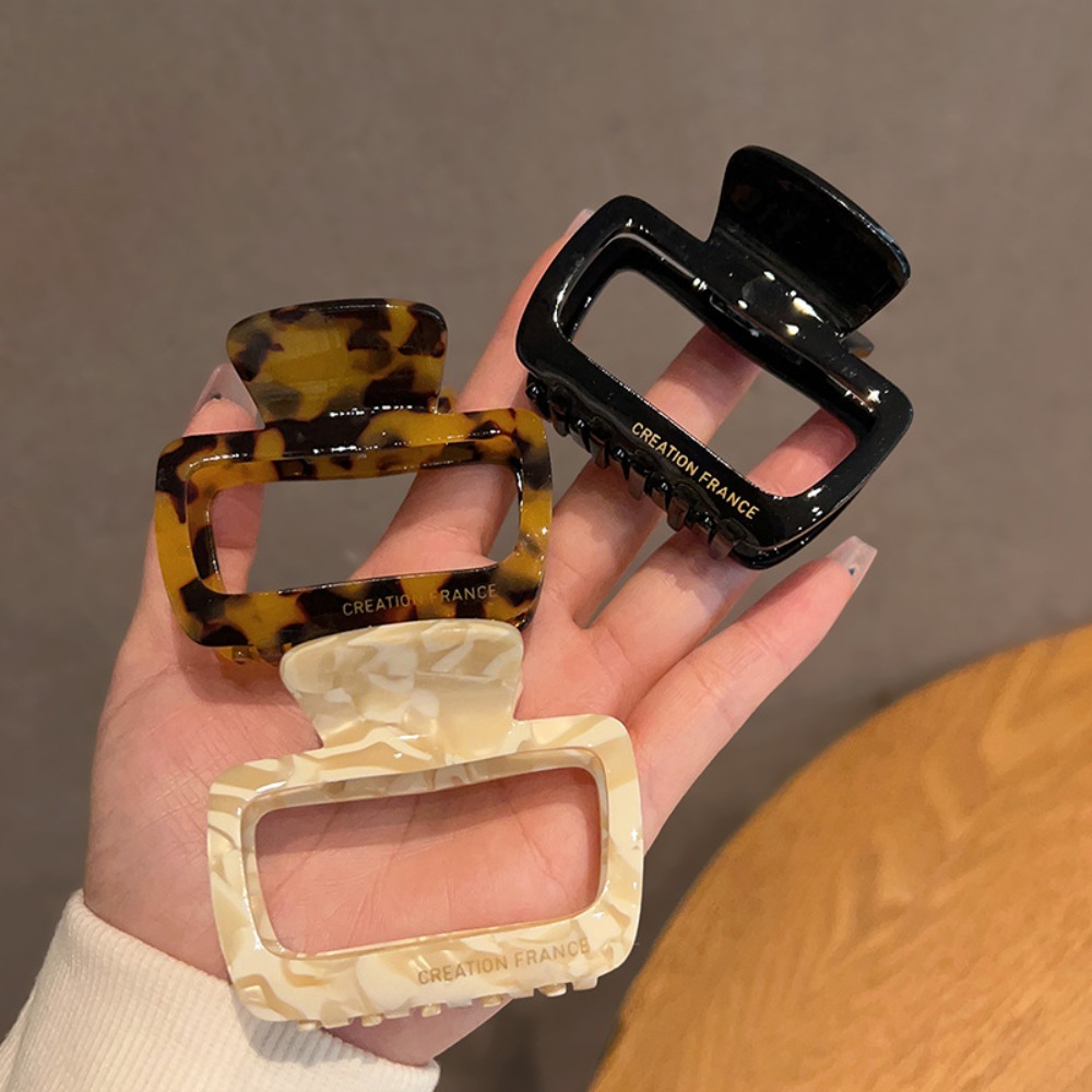 Retro Square Hair Claw Acetate - Men Accessories Style บทวิจารณ์และราคา