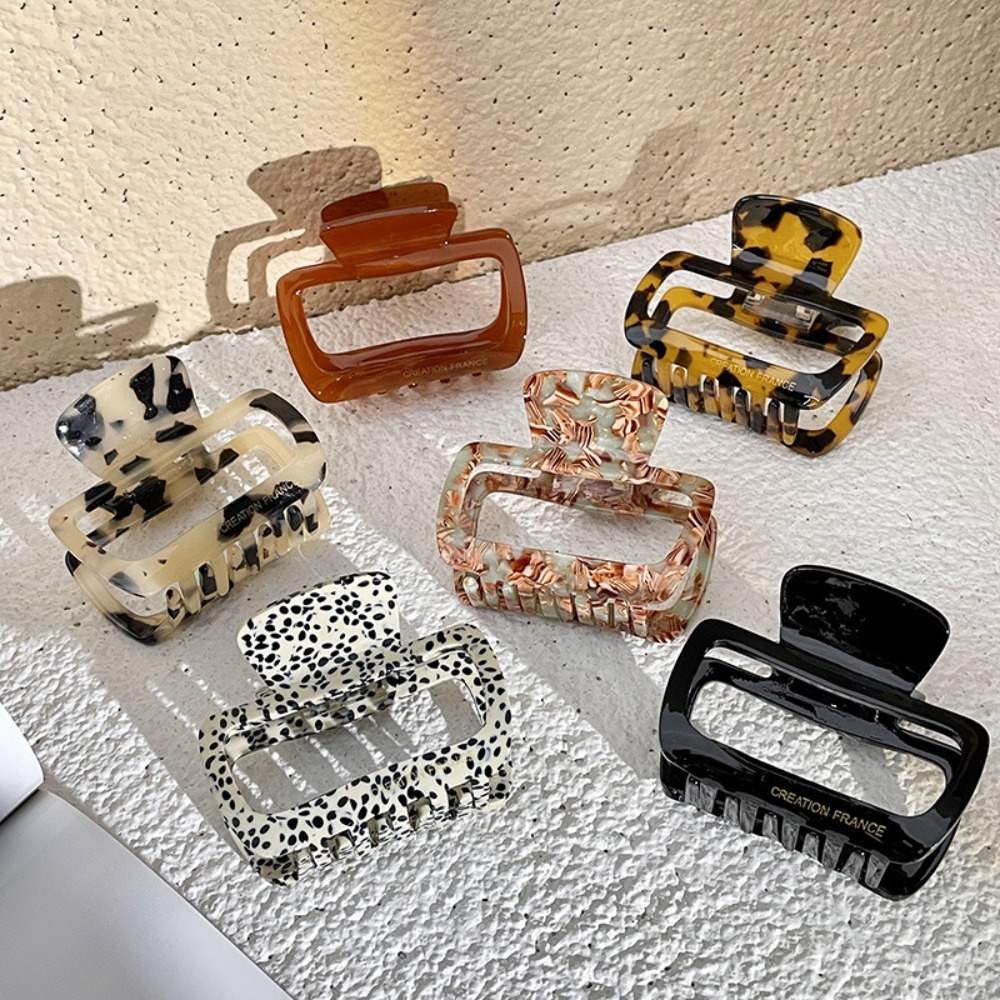 Retro Square Hair Claw Acetate - Men Accessories Style บทวิจารณ์และราคา