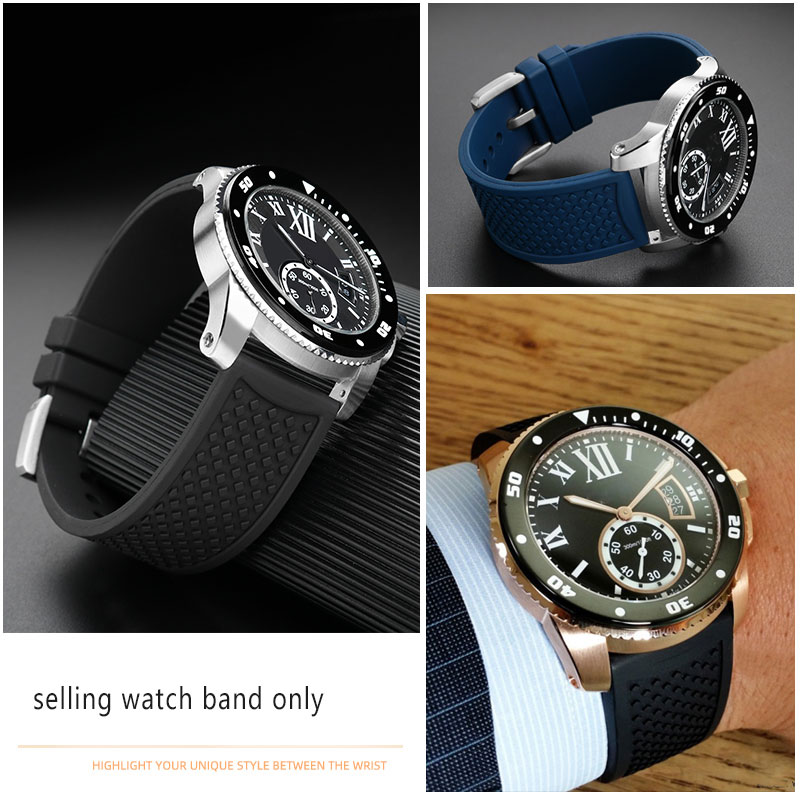 23mm 24mm Fluororubber Watchba - Men'S Accessories Cartier บทวิจารณ์และราคา
