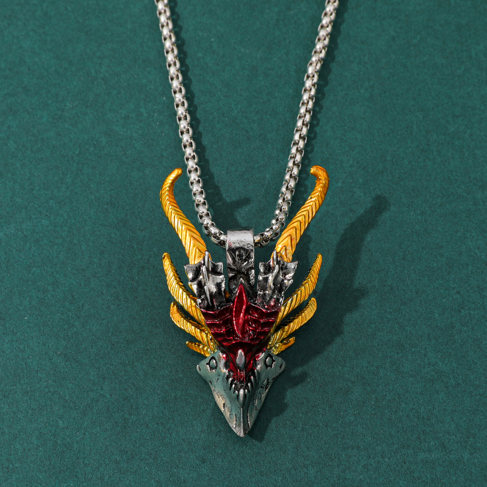Retro Hip-Hop Evil Dragon Head - Men Accessories Jewelry บทวิจารณ์และราคา