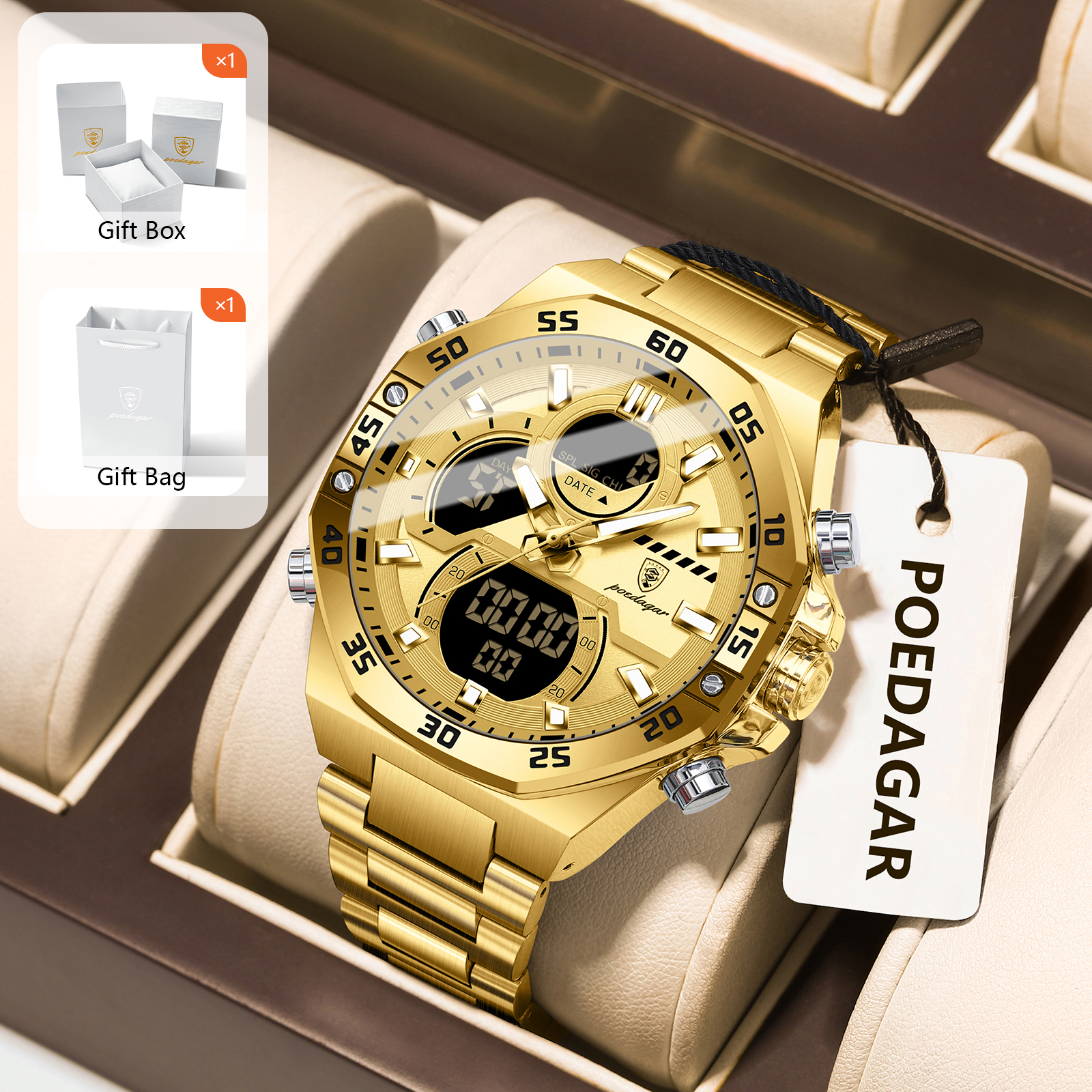 POEDAGAR Sport Men Watch LED W - Men Accessories Jewelry บทวิจารณ์และราคา