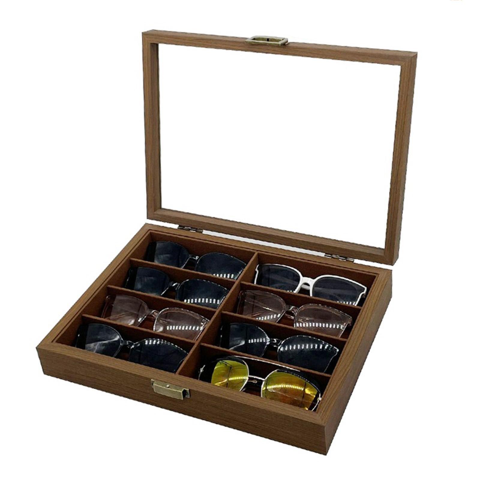 Wooden Sunglasses Organizer Bo - Men Accessories Drawer บทวิจารณ์และราคา