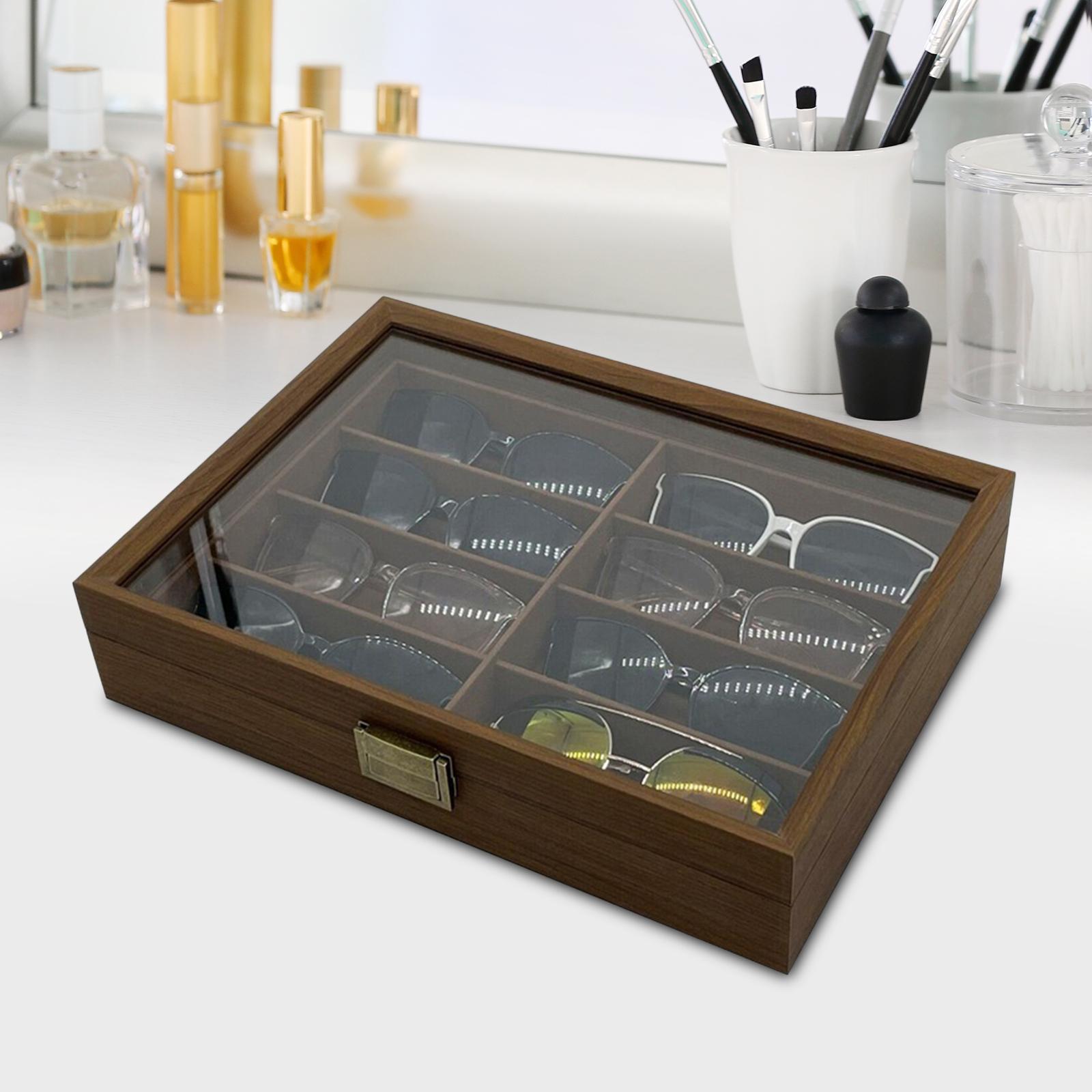 Wooden Sunglasses Organizer Bo - Men Accessories Drawer บทวิจารณ์และราคา