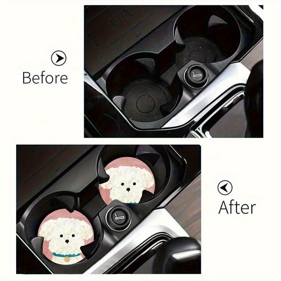 1 cute dog print car coaster,  - Men'S Accessories Office บทวิจารณ์และราคา