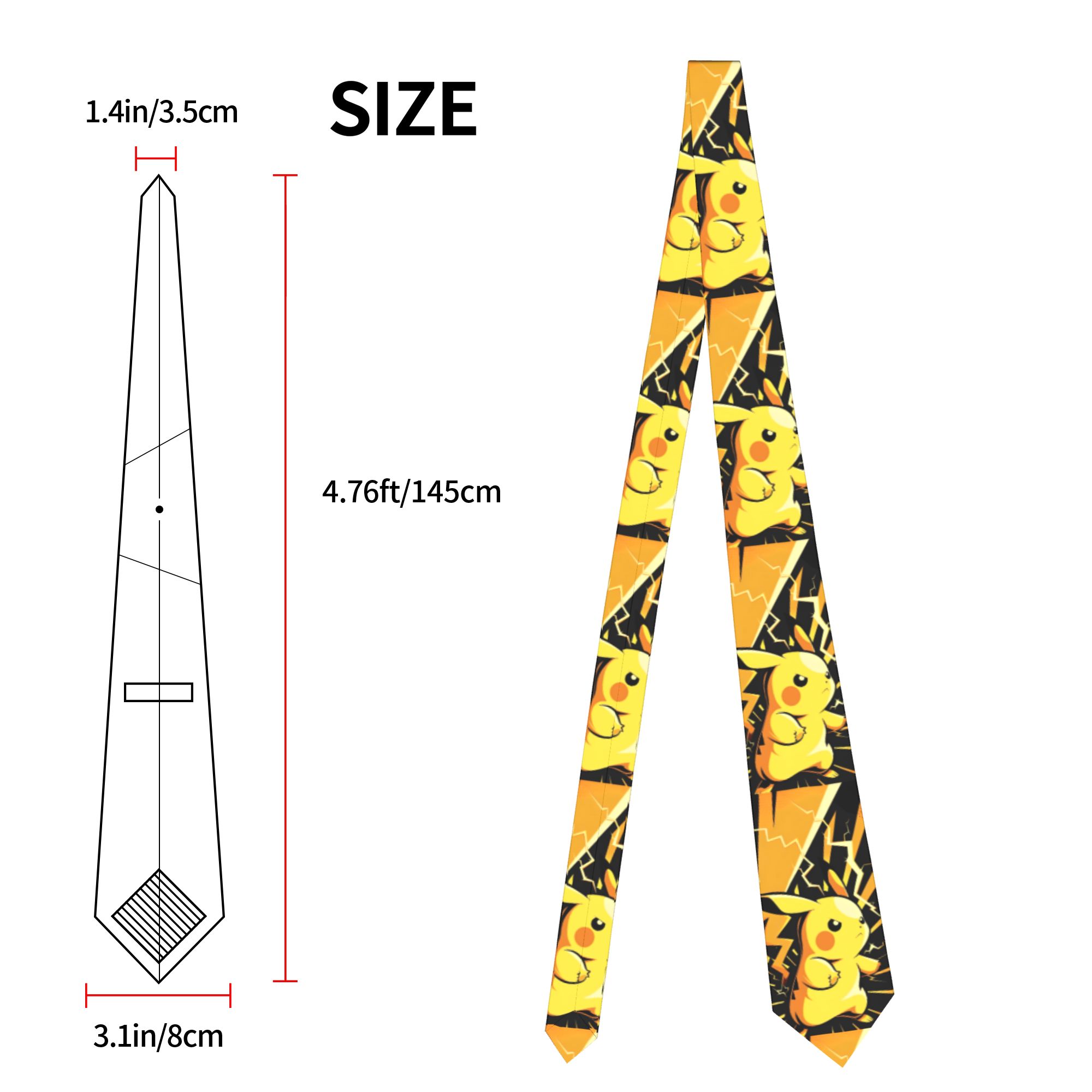 Cute Pikachu Neckties Men Slim - Men'S Accessories Office บทวิจารณ์และราคา