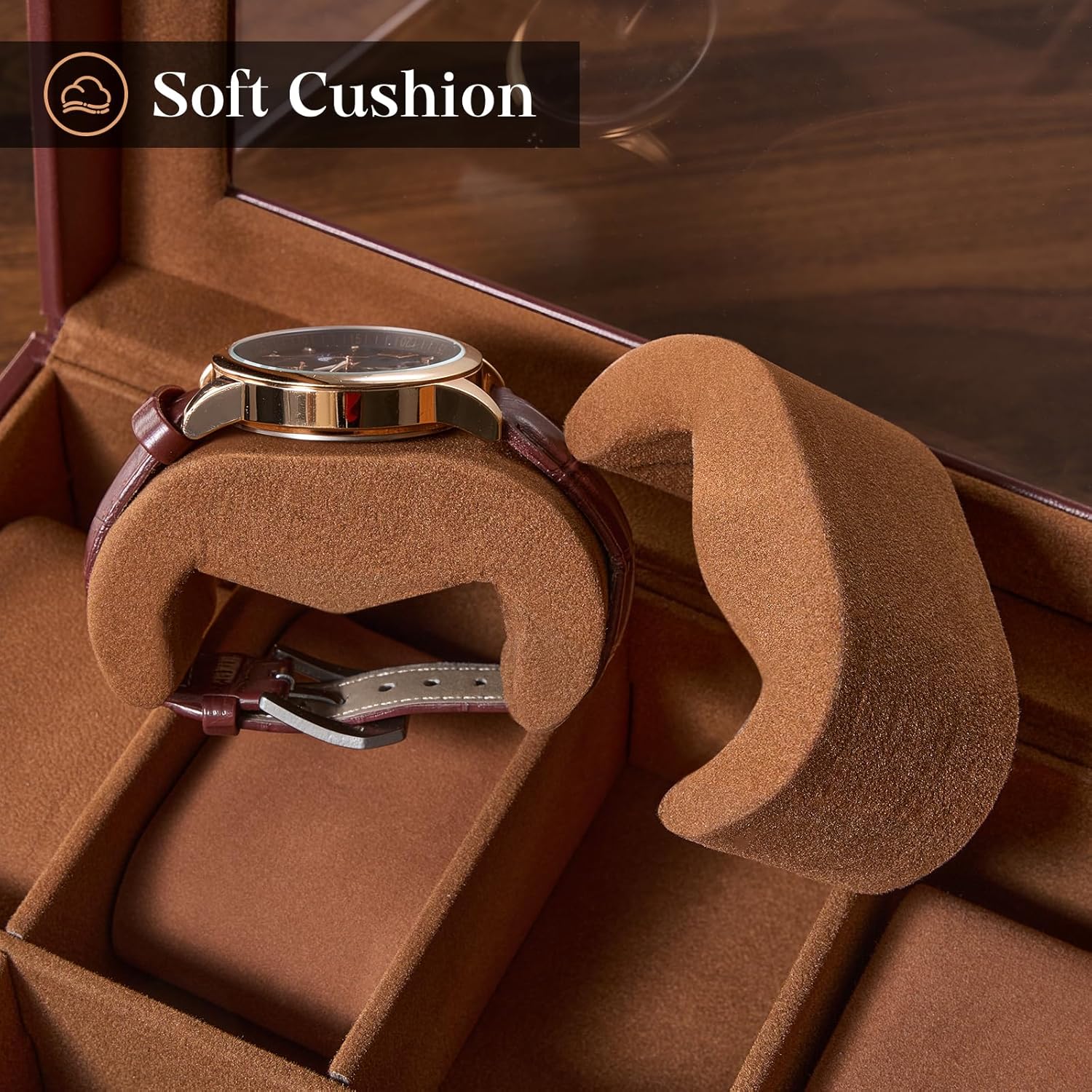 8 Slot Watch Box with Glass Li - Men Accessories Drawer บทวิจารณ์และราคา
