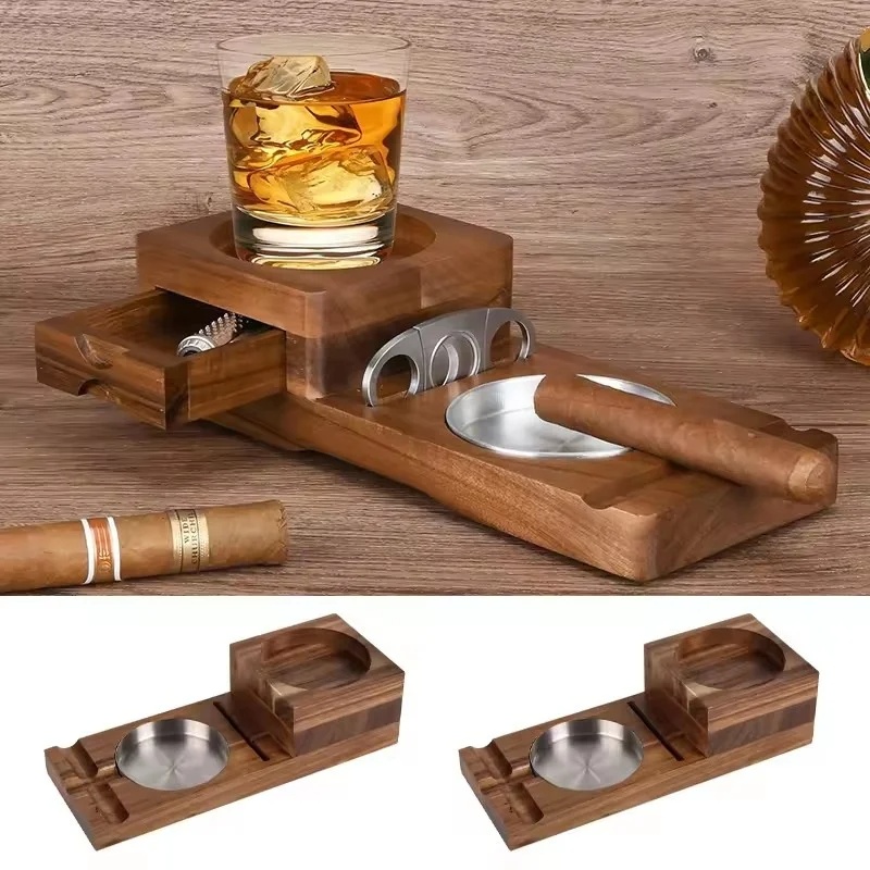 Wooden Cigar Ashtray with Draw - Men Accessories Drawer บทวิจารณ์และราคา