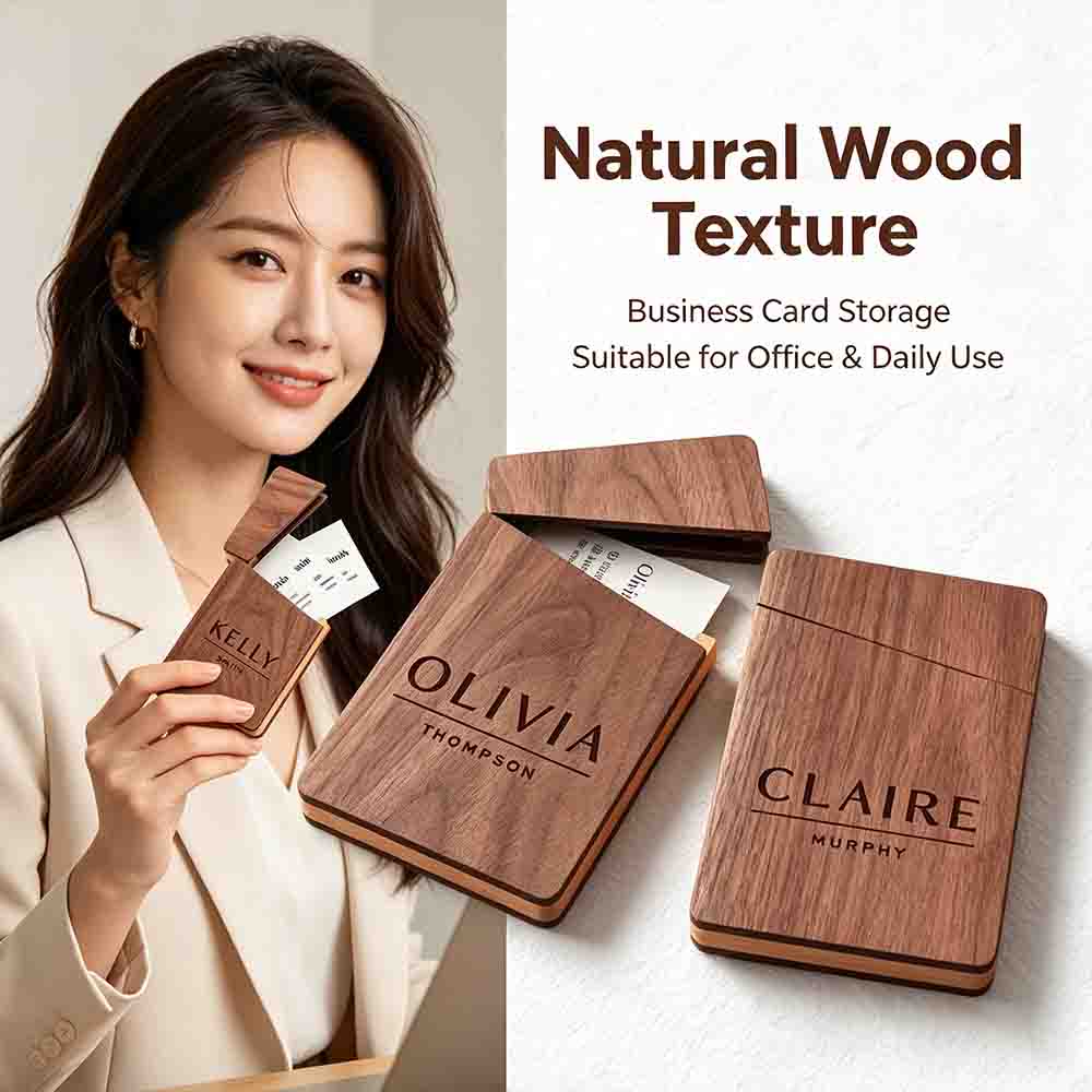 Business Card Holder Wooden Of - Men'S Accessories Office บทวิจารณ์และราคา