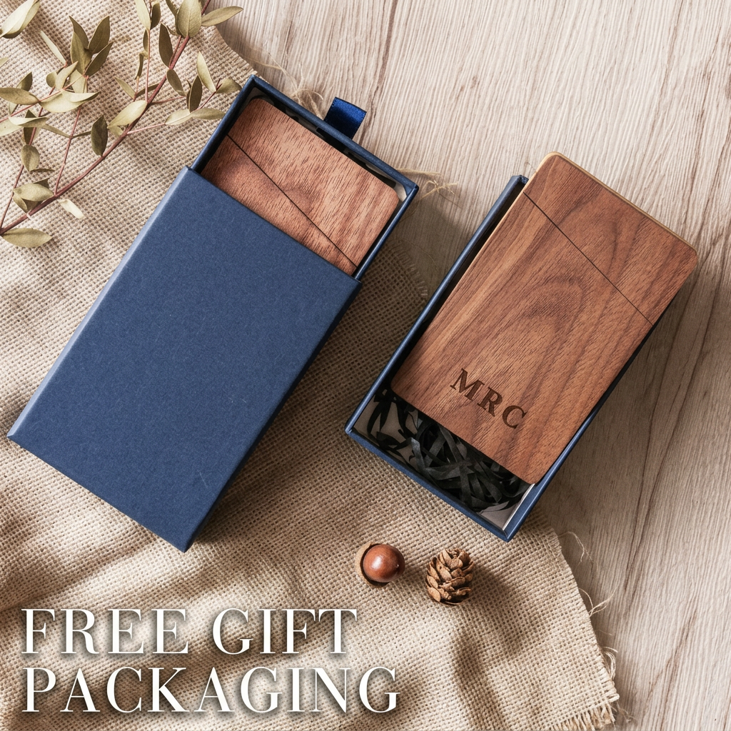 Business Card Holder Wooden Of - Men'S Accessories Office บทวิจารณ์และราคา