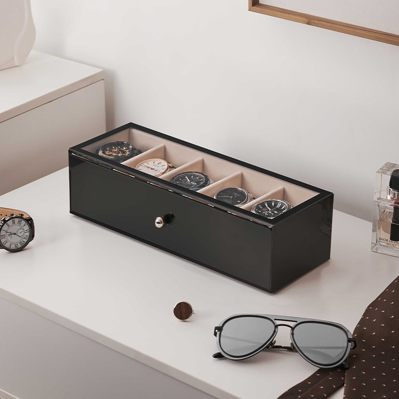 Plastic Watch Boxes Luxury 5/8 - Men Accessories Drawer บทวิจารณ์และราคา