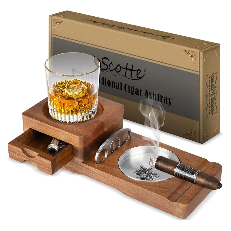 Ashtray Coaster Whiskey Glass  - Men Accessories Drawer บทวิจารณ์และราคา