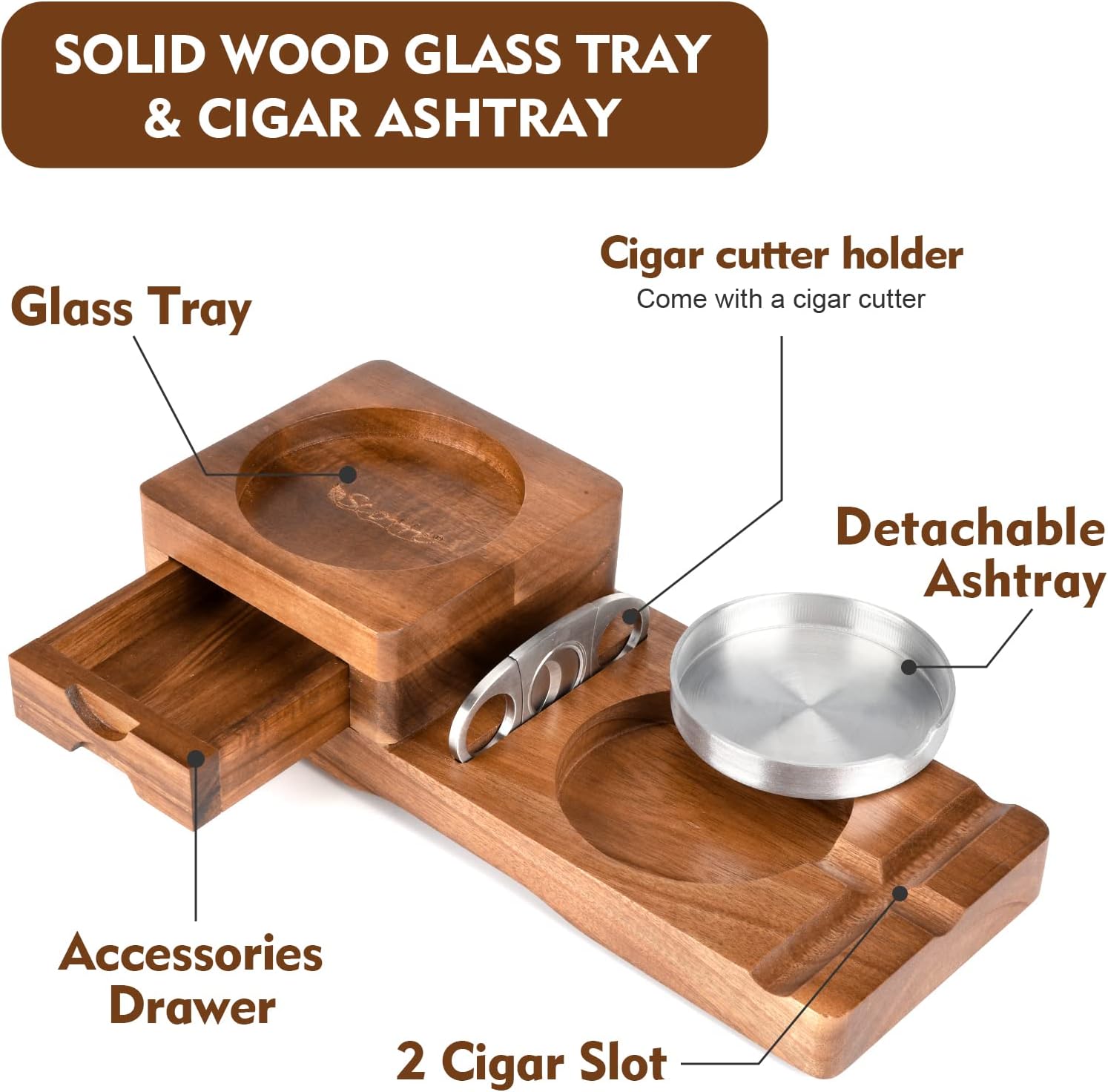 Ashtray Coaster Whiskey Glass  - Men Accessories Drawer บทวิจารณ์และราคา
