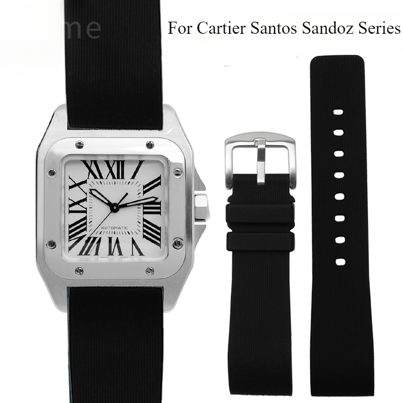 Black Blue Silicone Watch Stra - Men'S Accessories Cartier บทวิจารณ์และราคา