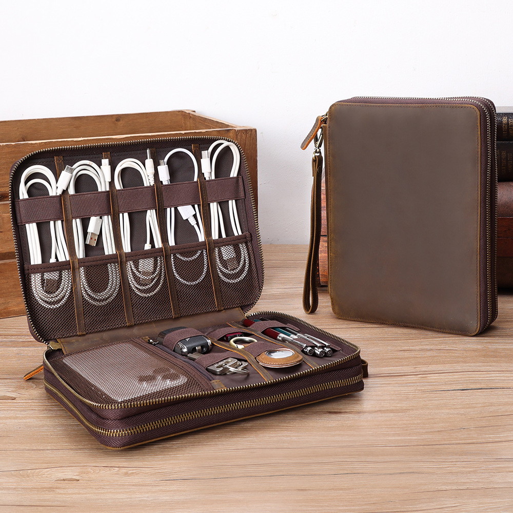 Full Grain Leather Travel Cabl - Men Accessories Box บทวิจารณ์และราคา